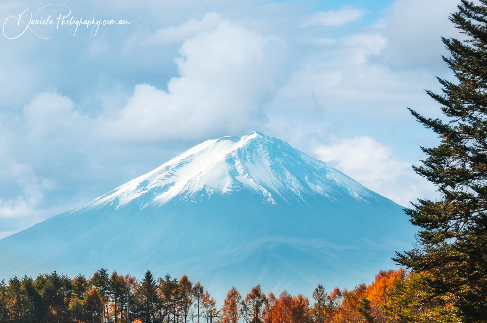 Mount Fuji View with the legendary snow cap in autumn